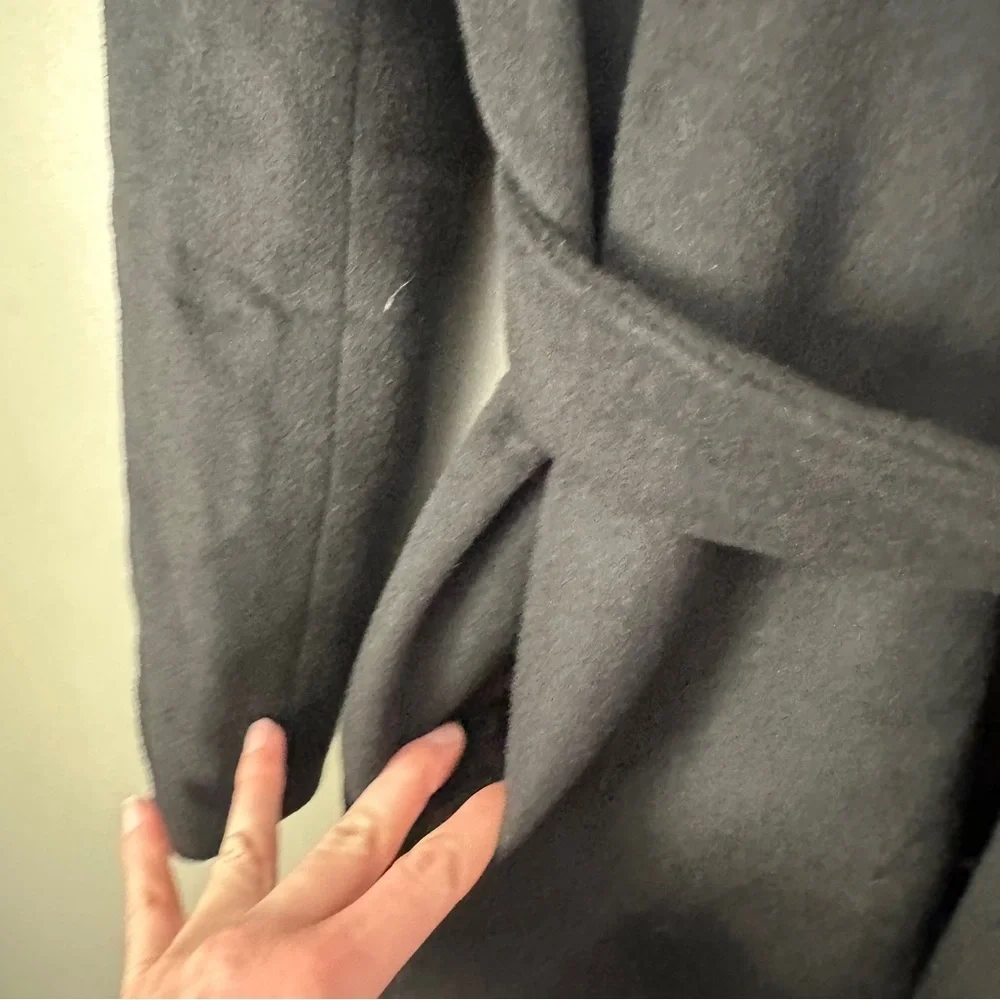 Ann Taylor wool blended black wrapped coat jacket